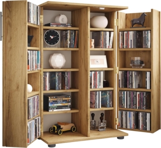 VCM CD / DVD Media Regal Engalo 920784 Honig-Eiche H. 93 x B. 60 x T. 31 cm