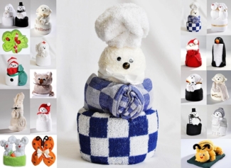 JACK Handtuch Set Frottier Geschenk Set viele Modelle Handarbeit Origami Gästetuch, (1-St), Handtuch, Waschhandschuh, gefaltete Tiere, tolle Geschenkidee