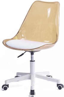 Shally Dogan Schreibtischstuhl mit 5 drehbaren Rollen, transparente Rückenlehne aus Polypropylen, ergonomischer Sessel mit hoher Dichte, ideal für Kinderzimmer, Büro, Zuhause (Bronze)