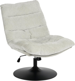 MEUBLE Cosy Bürostuhl Ergonomisch Schreibtischstuhl mit höhenverstellbar 360° Drehbar Kippfunktion ohne Armlehnen, Chenille-Stoff, Grau