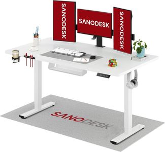 SANODESK Höhenverstellbarer Schreibtisch 160x60 cm mit Memory-Funktion, Elektrischer Steh-Sitz Tisch für Heimbüro, Ergonomischer Computertisch mit Modernem Design und Vierteiliger Tischplatte, Weiß