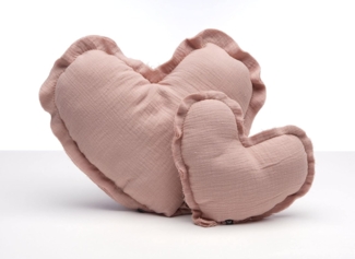 von Herzen Babykissen Musselinkissen Herz aus 100% Baumwolle, Dekokissen Kuschelkissen