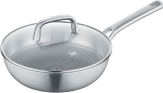 Berndes Tricion Resist Wokpfanne, Wok, 3-Schicht-Material, Silber, 26 cm, 099218