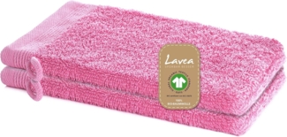 Lavea Waschhandschuh Bali, 16x22cm aus 100% Bio-Baumwolle, einzigartig weiche Waschhandschuhe mit Aufhänger (Set, 2-St), hochwertige und nachhaltige Premium Waschlappen - schonende Reinigung