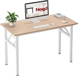 Need Klapptisch Computertisch Schreibtisch Klassischer Klappbarer Tisch 120CM aus Holzwerkstoffen und Metallframe,Konferenztische,PC Tisch Bürotisch Esstisch für Zuhause und Büro,120 * 60CM,AC5AW