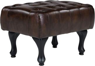 Hocker Chesterfield Pittsfield Echtleder braun