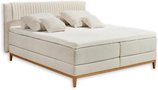 Boxspringbett AALBORG 8, Stoff cream, 180x200 cm