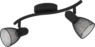 Eglo 98622 Spotleuchte CAROVIGNO Stahl schwarz E14 2X40W L:36,5cm B:15cm dimmbar