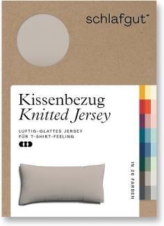 Schlafgut Kissenbezug Knitted Jersey aus Bio-Baumwolle mit Elasthan, bügelfrei, (1 Stück), besonders fein gestrickt, Kissenhülle mit farbigem Reißverschluss