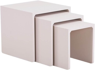 HOME DELUXE Beistelltisch IRIMA – 3er Set Sand Beige