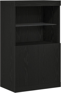 vidaXL Sideboard Sideboard mit LED-Leuchten Schwarz Eiche 60x37x100 cm (1 St)