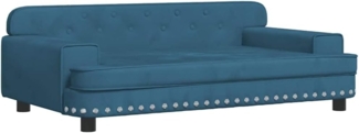 vidaXL Hundebett Blau 90x53x30 cm Samt 171868