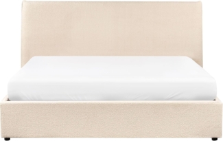 Bett mit Stauraum Bouclé LAVAUR 160 x 200 cm Beige