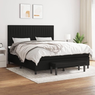 vidaXL Boxspringbett mit Matratze Schwarz 180x200 cm Stoff 3136775