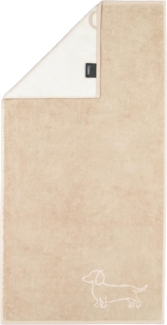 Cawö Badetücher Duschtuch We love Dogs Dackel Companion Natur Beige (80x150 cm)