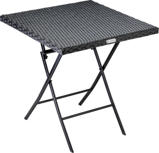 Casaria Klapptisch Rom (1-St), Polyrattan 65x65cm Platzsparend Klappbar Tragbar 60kg Belastbarkeit