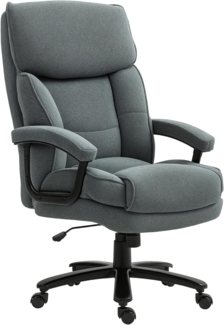 HOMCOM Bürostuhl Ergonomisch Schreibtischstuhl mit Wippfunktion, Leinenoptik (Computerstuhl, 1 St), bis 200 kg belastbat, für Home-Office, Grau