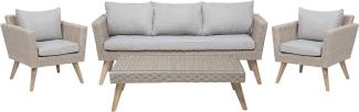 Lounge Set VITTORIA PE Rattan Grau