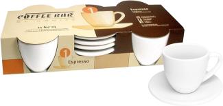 Könitz Coffee Bar Espresso, 8-tlg, Espressotasse, Tasse, Untertasse, Porzellan, 70ml, 1750010001