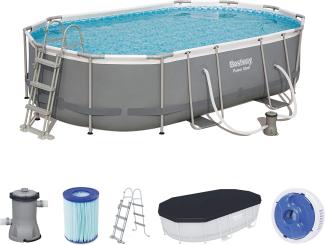 Bestway Frame Pool 56448 Komplett-Set 488 x 305 x 107cm oval