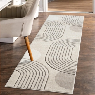 Carpet City Teppich BONITO 7170, rechteckig, Höhe: 11 mm, Läufer, Flachflor, Hochtief-Muster/ 3D-Effekt, Geo-Muster, Wohnzimmer