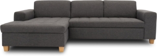 DOMO. collection Sugar Ecksofa, Sofa mit Schlaffunktion in L-Form, Eckcouch mit Bett, anthrazit, 266 x 162 x 80 cm