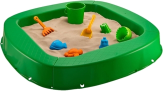 \"Buri Premium Sandkasten aus Kunststoff in verschiedenen Farben 150 x 150 x 20 cm Made in Germany grün\"