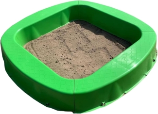 \"Buri Premium Sandkasten aus Kunststoff in verschiedenen Farben 150 x 150 x 20 cm Made in Germany grün\"