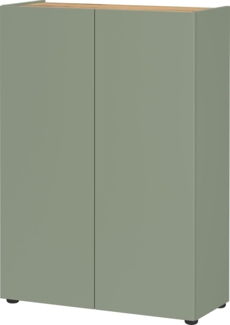 Germania Schuhschrank 1590-629 GW-Alviano, in Taupegrün/Navarra-Eiche-Nb, mit Platz für bis zu 12 Paar Schuhe, 74 x 105 x 33 cm (BxHxT)