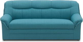 DOMO Collection Sofa Berlin | Klassische Polstergarnitur mit hochwertigem Federkern, 3 Sitzer, blau