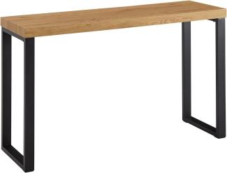 Konsolentisch Eiche-Dekor / Schwarz 120x39x75,5 cm Design Anrichte Flur