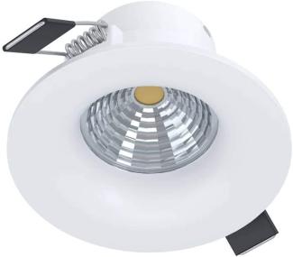 Eglo 98243 Hochvolt LED Einbauleuchte SALICETO weiß rund Ø8,8cm H:4,2cm 2700K dimmbar