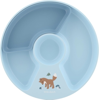 Mepal - Kinderteller mit Unterteilung Mio Little Dutch - Hohe Kanten/Ecken für Schöpfen - Anti-Rutsch-Boden - Mit Fach zur Unterteilung in 2, 3 oder 4 Teile - Mikrowellengeeignet - Forest Friends