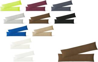 Jersey Kissenbezug, 2er Set, Baumwolle, Schokobraun, 40x145 cm