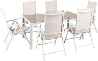 Gartentisch Set CATANIA Metall 160x91x71 cm Beige