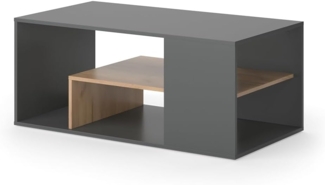 Couchtisch Edgar Anthrazit/Goldkraft Eiche 110 x 59 cm Vicco