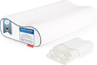 Blumtal Nackenstützkissen Orthopädisch aus Memory Foam, Ohne Plattliegen für Seitenschläfer, Bauchschläfer & Rückenschläfer, Anti-Schnarch-Kissen, ergonomisches Kissen mit individueller Höhenanpassung