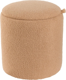 Pouf mit Stauraum Bouclé hellbraun 2er Set BEREA