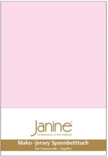 Janine Mako-Jersey Spannbetttuch Spannbettlaken 100% naturreine Baumwolle 90-100cm x 190-200cm 11 zartrosa