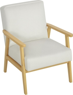 HOMCOM Sessel mit Armlehne, Holzbeine (Akzentsessel, 1-St, Loungesessel)