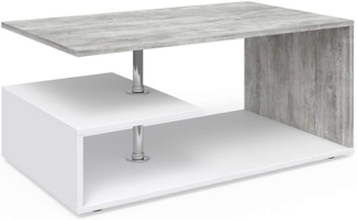 Vicco Couchtisch Beton/Weiß 91 x 52,6 cm, Guillermo
