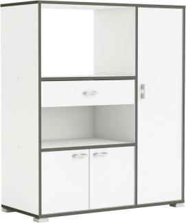 Beistellschrank >Buzz< in Matt weiss - 90x107x40cm (BxHxT)