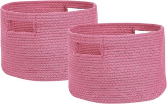 Textilkorb Baumwolle rosa ⌀ 30 cm 2er Set CHINIOT