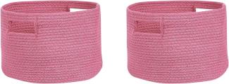 Textilkorb Baumwolle rosa ⌀ 30 cm 2er Set CHINIOT