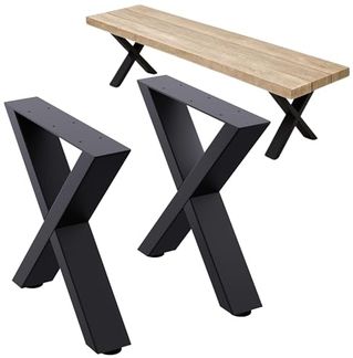 DanDiBo Sitzbank Bankgestell Metall Schwarz 43 x 40 cm Bank Füße Bankbeine Bankkufen