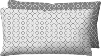 biberna 0636045 Mako-Satin Bettwäsche GRAFIK - MIX & MATCH, sturmgrau, 1x 40x80 cm
