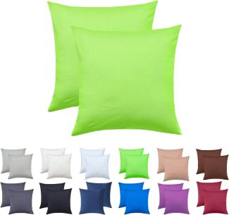 NatureMark 2er Pack Jersey Kissenbezug Kissenhülle Kissenbezüge Seitenschläferkissen Nackenkissen viele Größen und Farben ÖKO-TEX (80x80 cm, Apfel grün)