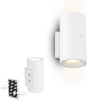 BRILONER Sticklights - LED Wandleuchte ohne Stromanschluss und ohne Bohren mit Akku, Touch, dimmbar, warmweißes Licht, Wandlampe zum Kleben, Leselampe, Wohnzimmerlampe, Flurlampe, 6,1x12 cm, Weiß