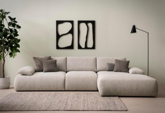 DOMO. collection Ecksofa Soto, Sofa in L-Form mit Taschenfederkern, Eckcouch, Modulsofa 324 x 188 x 80 cm (BxTxH), Silber-grau