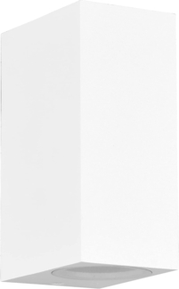 Eckige Außenwandleuchte ROYA Up and Down Weiß, Höhe 15cm